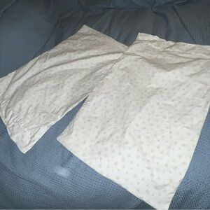 Pottery Barn Kids ~White and Green Shamrock Pillowcases~ 2~ Four Leaf Clover